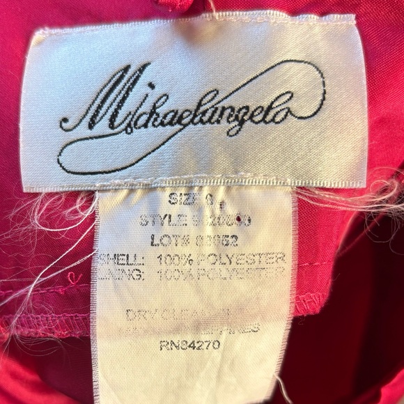 VTG Michaelangelo Fuchsia Satin Mini Gown Size 6 - Picture 9 of 14